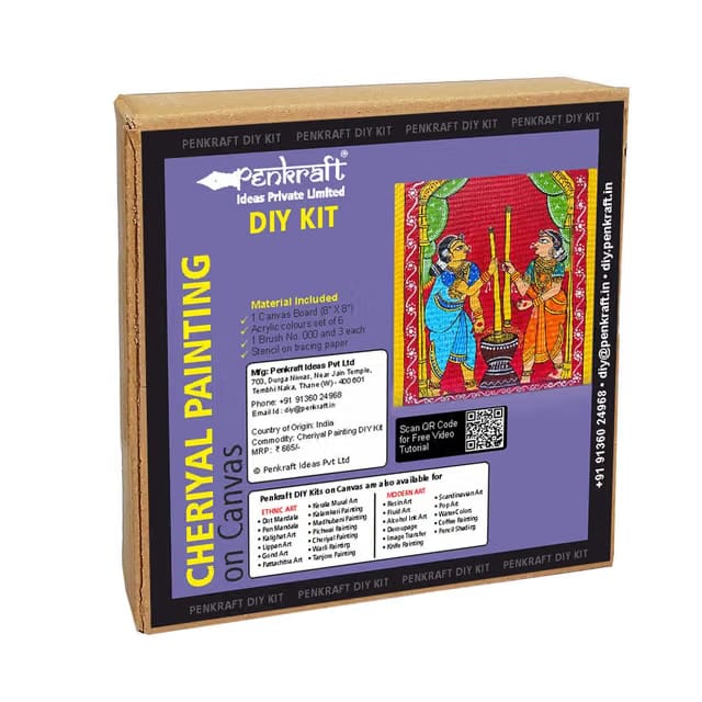 Penkraft Cheriyal Painting on Canvas DIY Kit