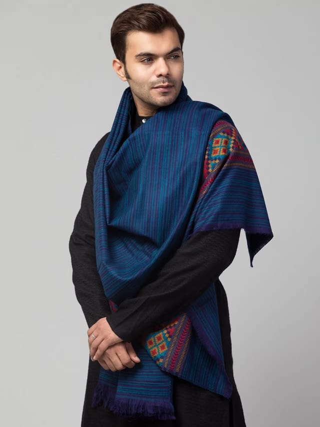 Tweedle Kullu Woven Design Acrylic Shawl