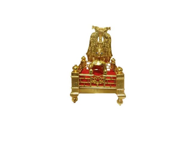 Shoppingrox Laddu Gopal/Thakur ji/Lord Krishna ji God Idol with Singhasan Zinc -10cm