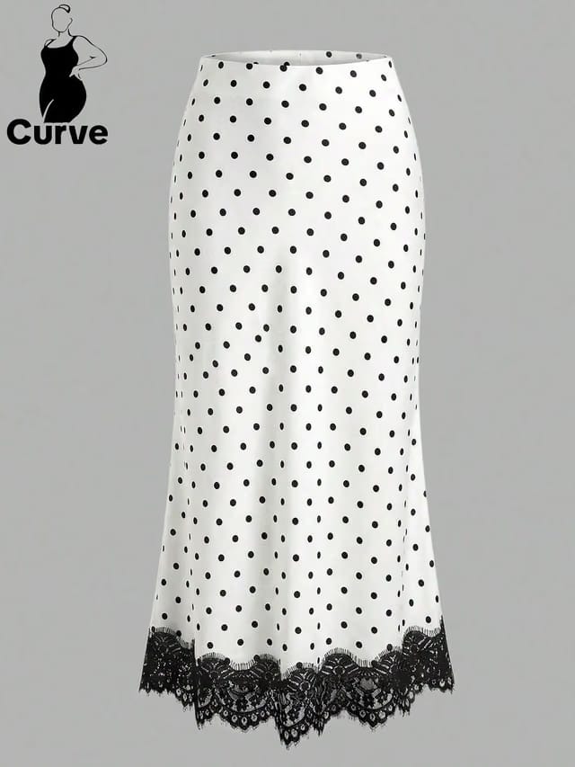 Women's Plus Size Lace-trimmed Mermaid Skirt