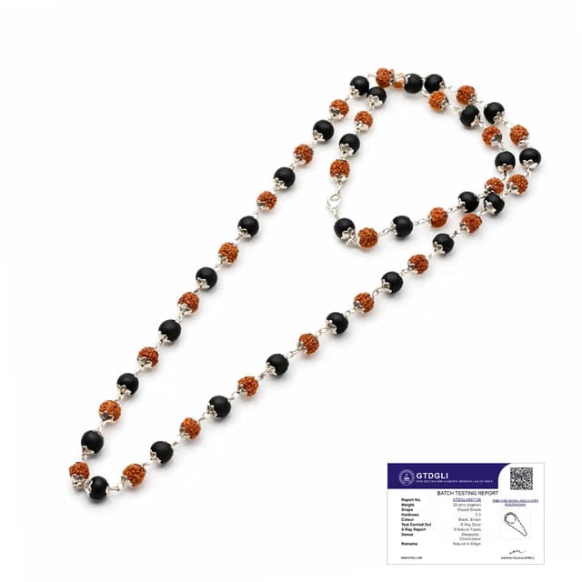 Astrotalk Divya Raksha Rudraksha & Karungali Mala 54 Beads(6mm)