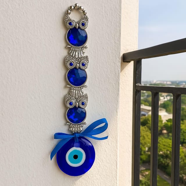 3 Owl Evil Eye Hanging for Home Entrance