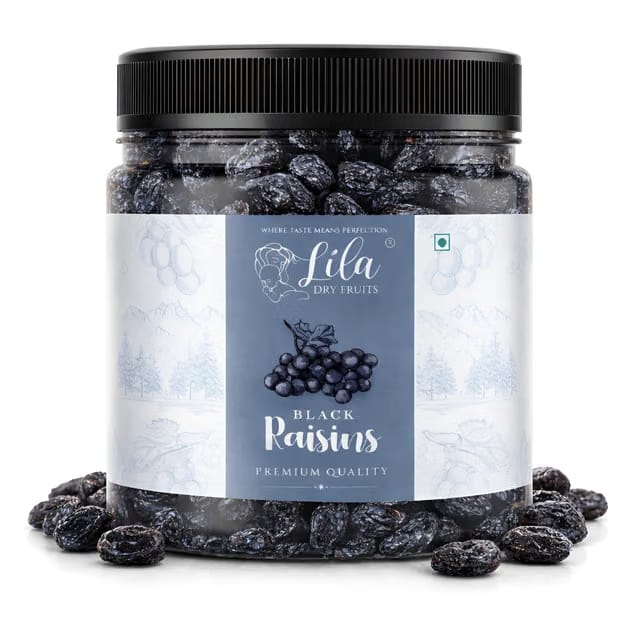 LILA DRY FRUITS Kali Kismis 500g Seedless Afghani Black Raisins Delicious Healthy Snacks