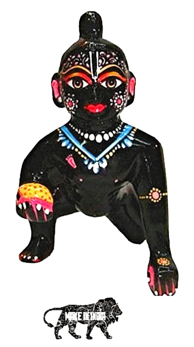Vrindavan shopi Brass Action Ashta Dhatu Laddu Gopal Idol, /Baby Krishna For Janmashatmi Pooja In Home Temple(3 Inch