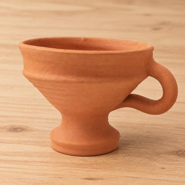 Terracotta Clay Dhoop Dani with Handle, Dhunuchi Dhoop Loban Burner for Puja, Sambrani & Home Temple