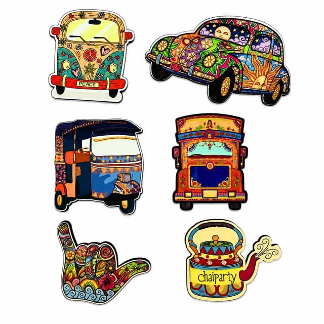 Zesta Wooden Fridge Magnets Set