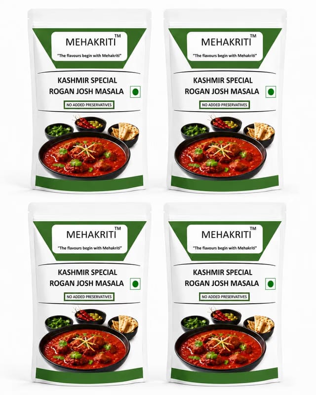 Mehakriti Authentic Mutton Rogan Josh Masala Combo Pack (Pack of 4 )