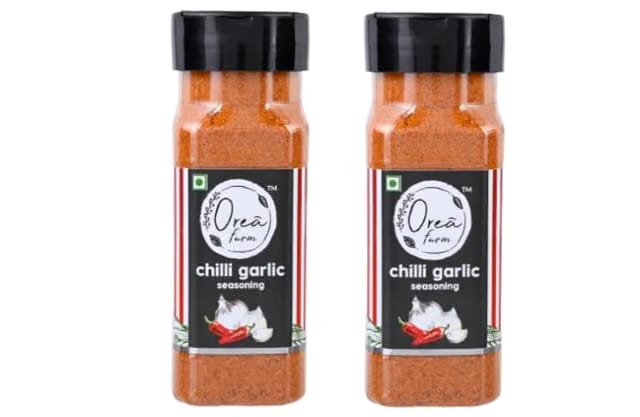 Orea Farm Chilli Garlic Seasoning, 80gm Each, Spicy & Tangy Blend for Pizza, Pasta, Snacks,Cooking & Flavour Enhancer