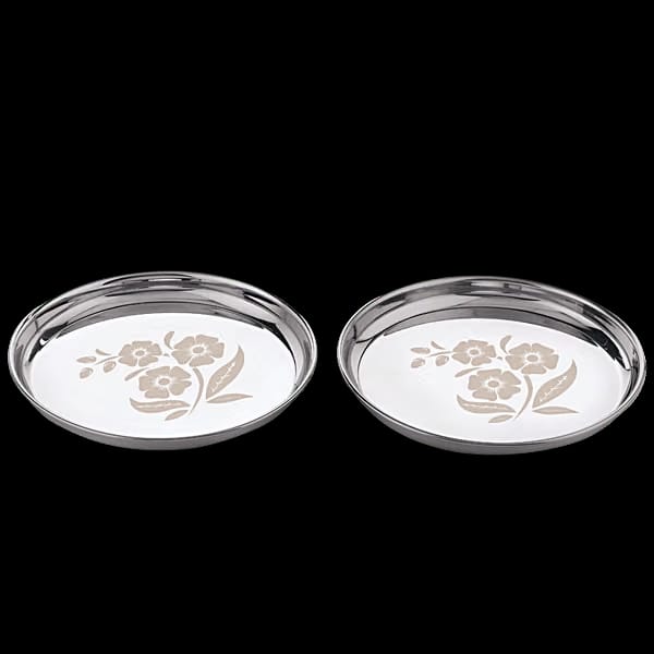 Stainless Steel Baggy China Plate - No 13, Laser Etching