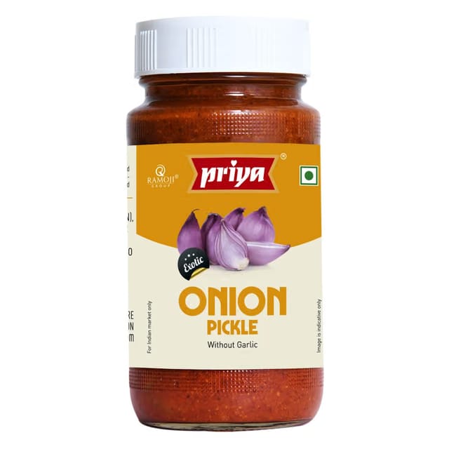 Priya Onion Pickle without Garlic, 300g - Homemade Pyaaz Achar - Traditional South Indian Taste