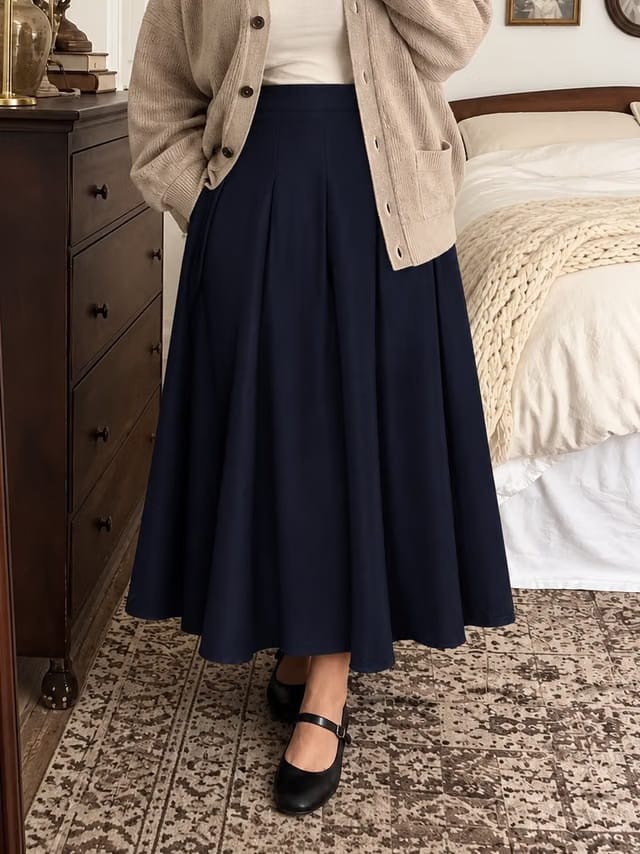 Women's Plus Size Draped A-Line Skirt