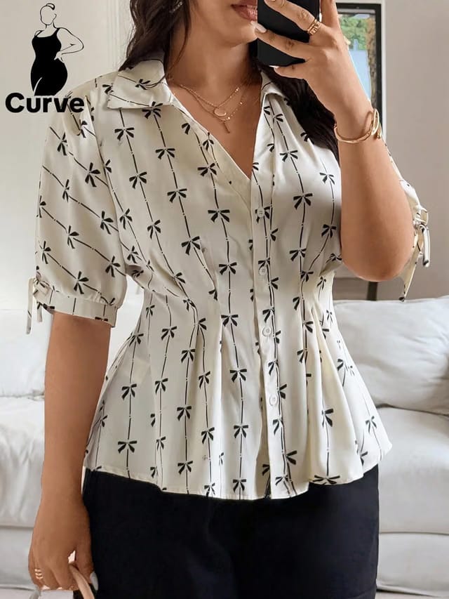 Women's Plus Size Gathered Top
