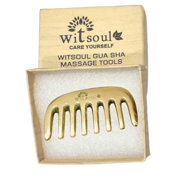 Kansa Comb Massage Tool - kansa Comb for Hair Fall/Growth/blood Circulation & Stress Relief Best for Head Massage (M)
