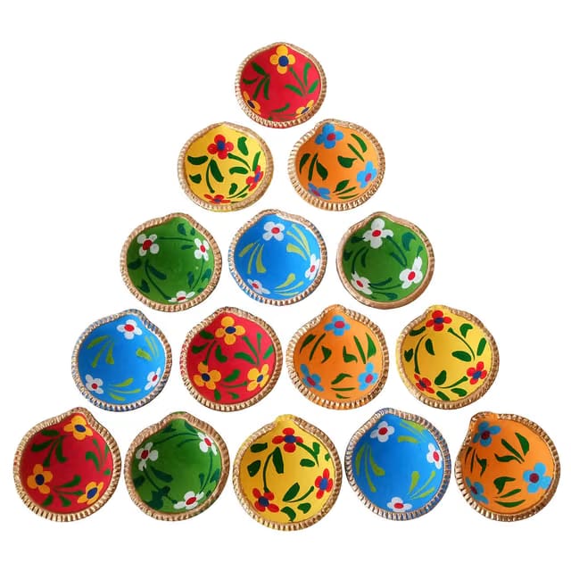 Set of 20 Decorative Diwali Diyas