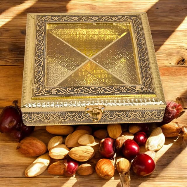 Decorative Empty Dry Fruits Storage box/Oxidised Dry Fruit box/Sweetsbox/Oxidized Dry Fruitbox/Giftbox/Mukhwashbox