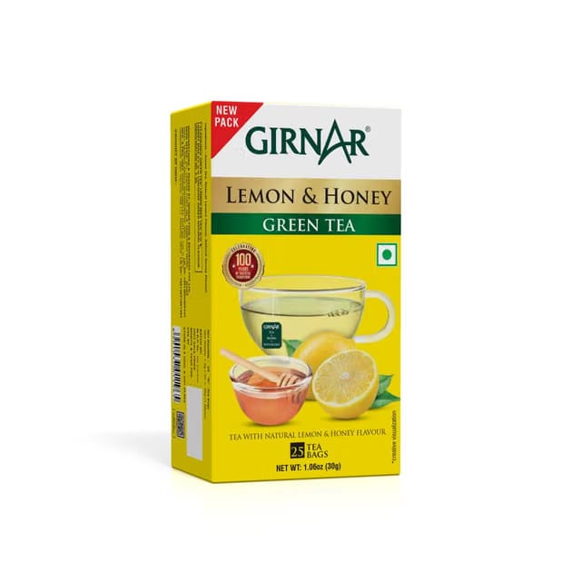 Girnar Green Tea Lemon & Honey (25 Tea Bags)