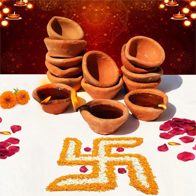 Pure Source India Natural Clay Traditional Diwali Ke Diye