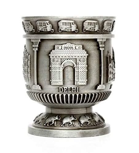 Taj Mahal India Shot Glass, Metal Souvenir Cup, Perfect for Home, Gifts and Travel (Grey)