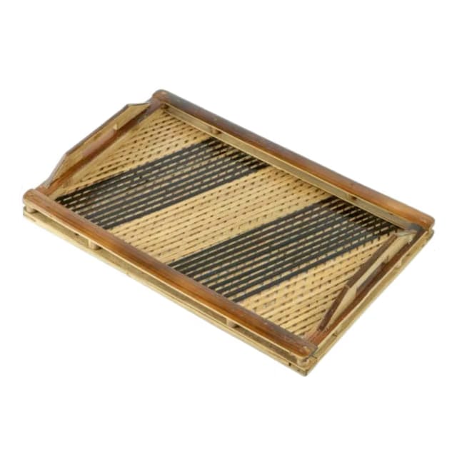 Junsu Craft Handmade Bamboo Wooden Tray (13.5 x 9.5 Inch)