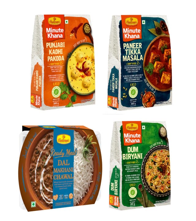 Haldiram's Nagpur Ready To Eat Punjabi Kadhi Pakoda 300g, Paneer Tikka Masala 300g, Dum Biryani 200g
