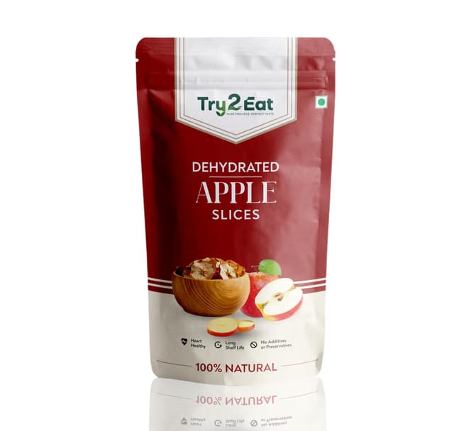 Try2Eat Dehydrated Apple Slices, 100% Natural, High in Fiber and Vitamin C, Ready-to-Eat Dried Fruit Snack