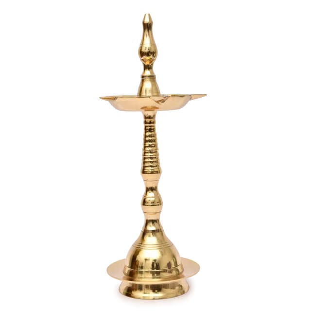 Fancy Brass Kerala Diya Samai Diya Five Face Samai Oil Lamp Stand for Home, Puja, Temple Decor, Festival Gifts