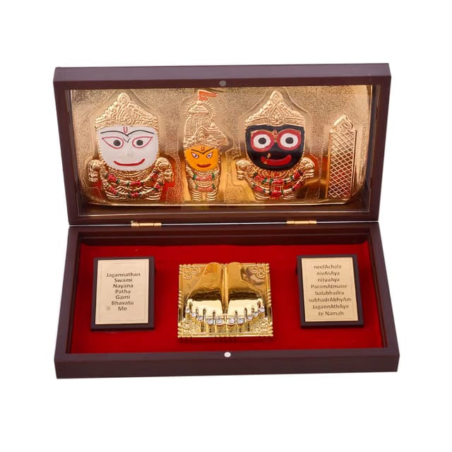 Acrylic Gold Plated Jai Jagannath Ji Charan Paduka