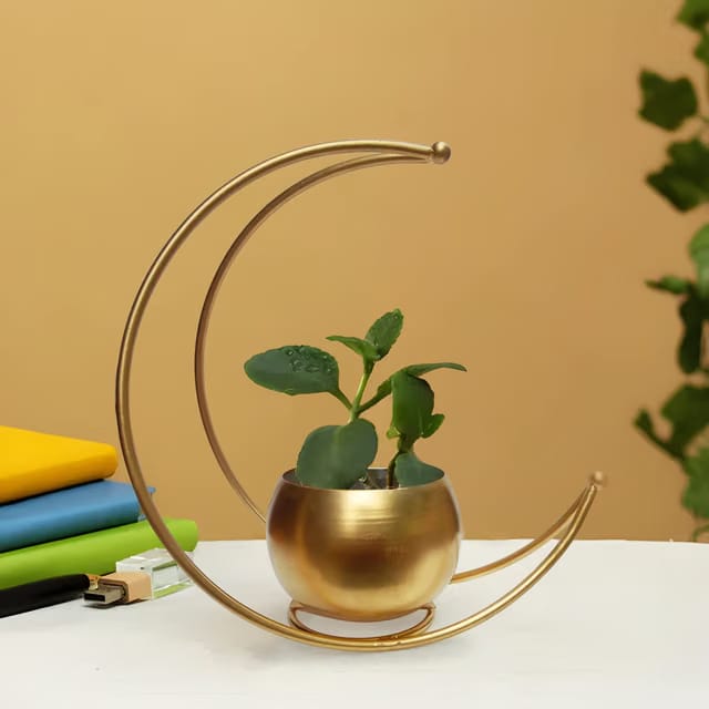 CraftVatika Geometric Metal Flower Vase Diwali Gift Items for Home Decoration Tabletop, Side Table, Living Room