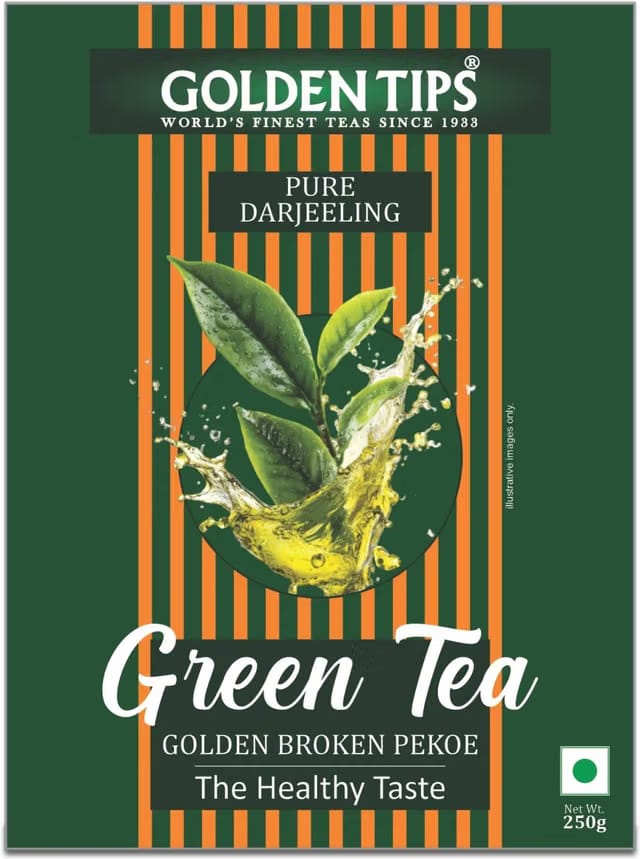 Golden Tips Darjeeling Broken Pekoe Orange Green Tea Box