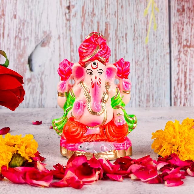 B S NATURAL Mitti Ganesh Idol