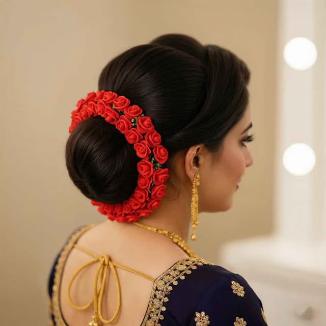 Artificial Red Rose Flower Gajra