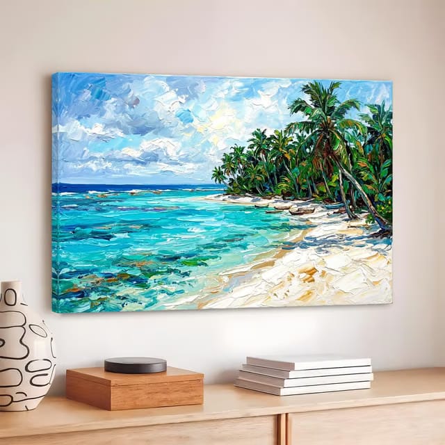 PAPER PLANE DESIGN Agatti Lagoon Wall Art – 20 x 30 In Framed Canvas
