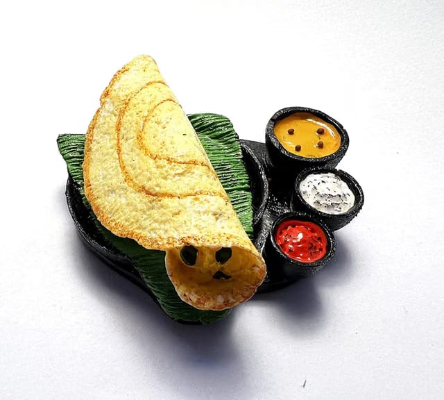 Dosa South Indian Food Fridge Magnet Miniature Food 3D Fridge Magnet Best Souvenir Gift 100% Made in India Po_1, 1 Piece