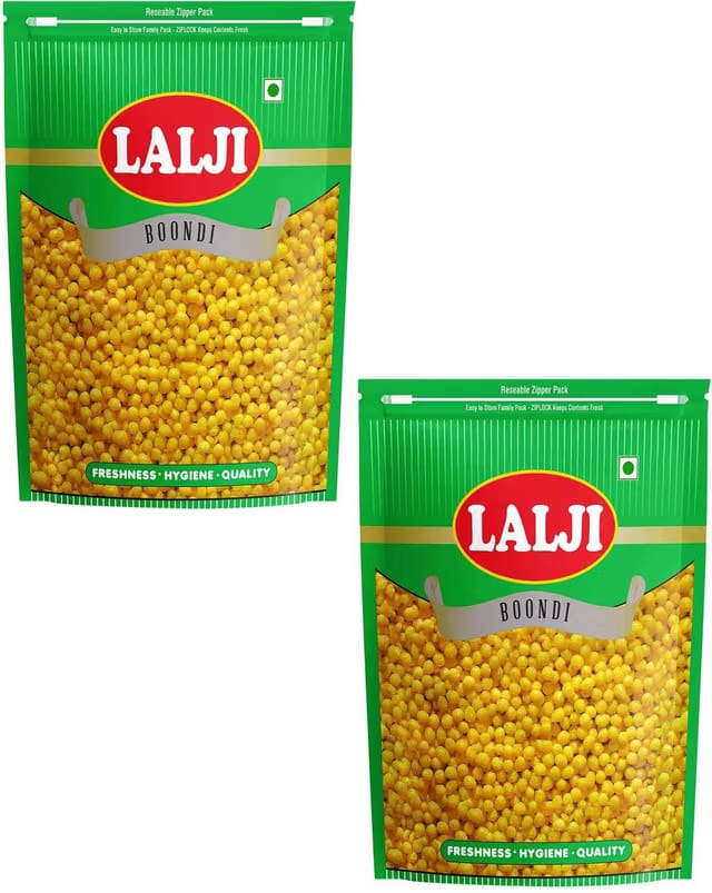 lalji Boondi 800Gm Bikaneri Namkeen Spicy and Crispy Healthy Snack Boondi