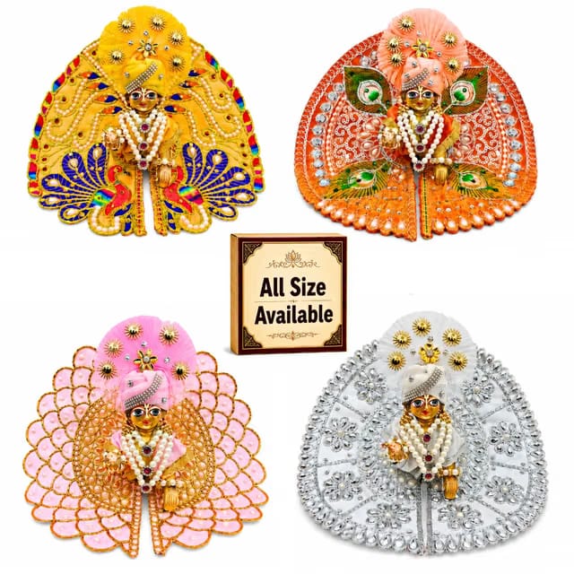 Embroidered Laddu Gopal Poshak Set With Shringar