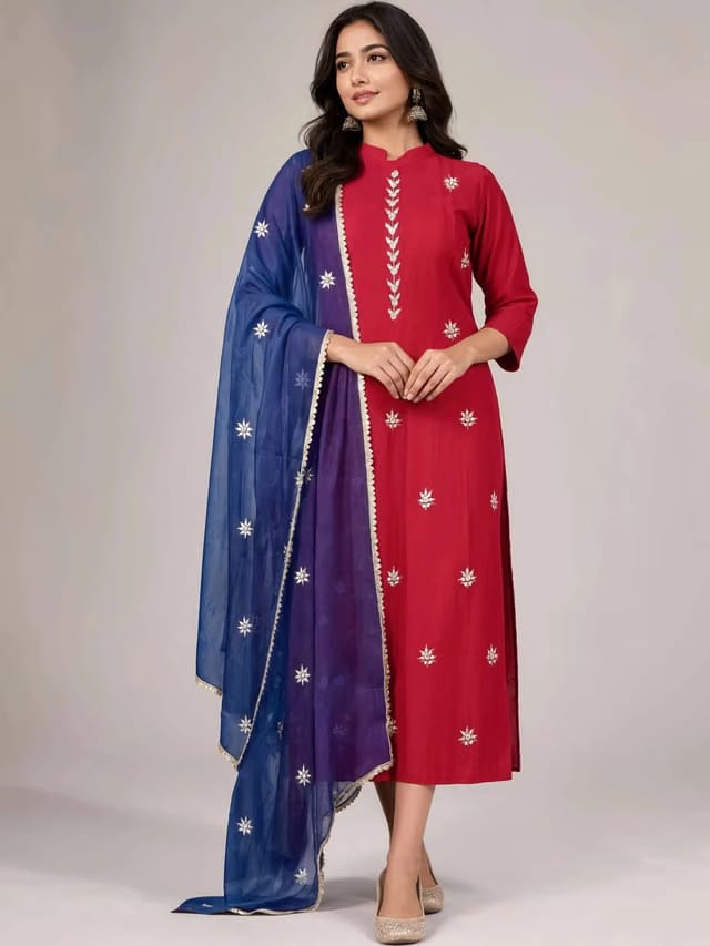 Women Ethnic Motifs Embroidered Thread Work Kurta