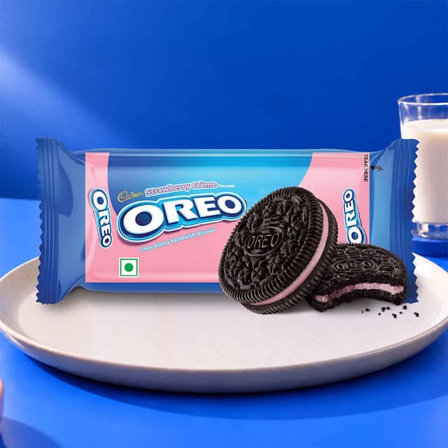 Cadbury Oreo Strawberry Flavour Creme Sandwich Biscuit