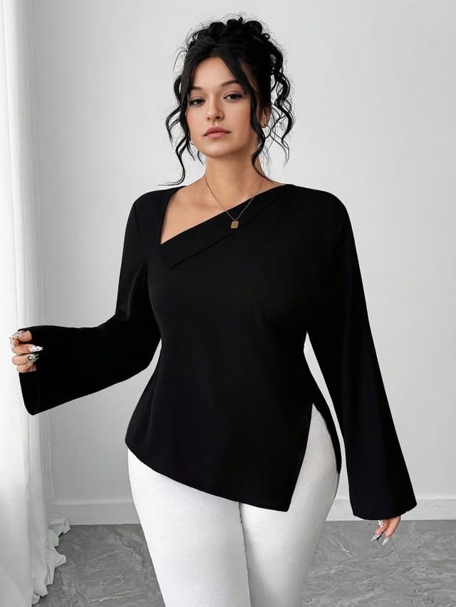 Women's Plus Size Slit Top