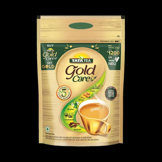 Tata Tea Gold Care Rich In Taste Goodness Of Elaichi Ginger Tulsi Brahmi & Mulethi