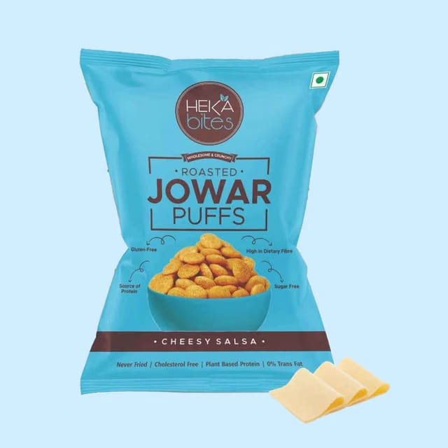 Heka Bites Roasted Jowar Puffs Cheesy Salsa
