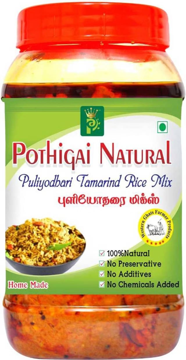 POTHIGAI NATURAL puliyodharai mix 500g Pure Home Made Mix/ No Preservatives/No Additives 100% Natural