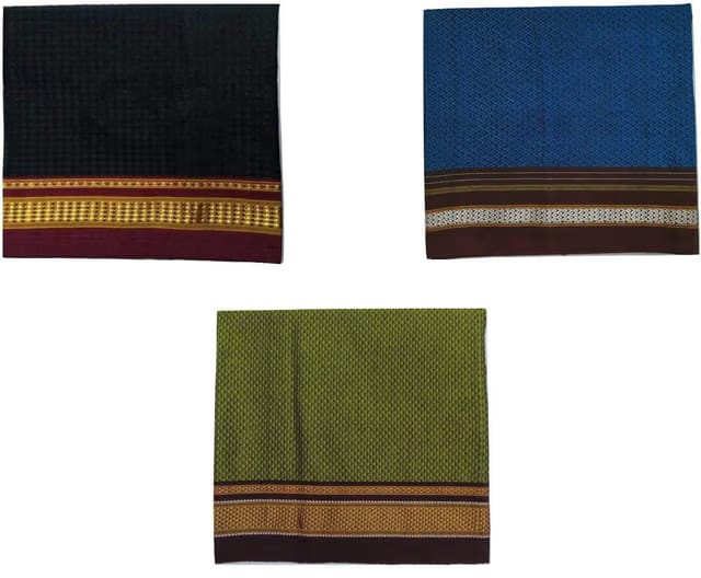 Traditional Khun Blouse Piece Material for Women, 100% Cotton Khun, Unstitched, Combo of 3 (1 meter each) – Diwali