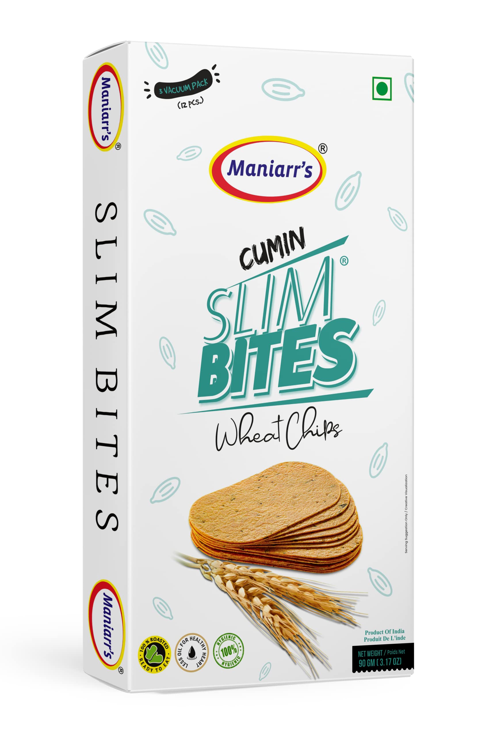 Maniarr's Cumin - Jeera flavor wheat chips made with Natural Ingredient, Healthy snacks, High in protein