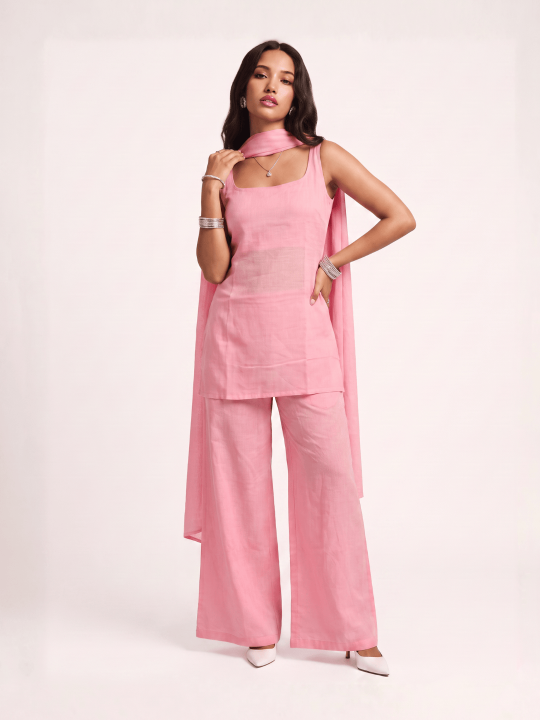 Roohani Mul Dupatta Set