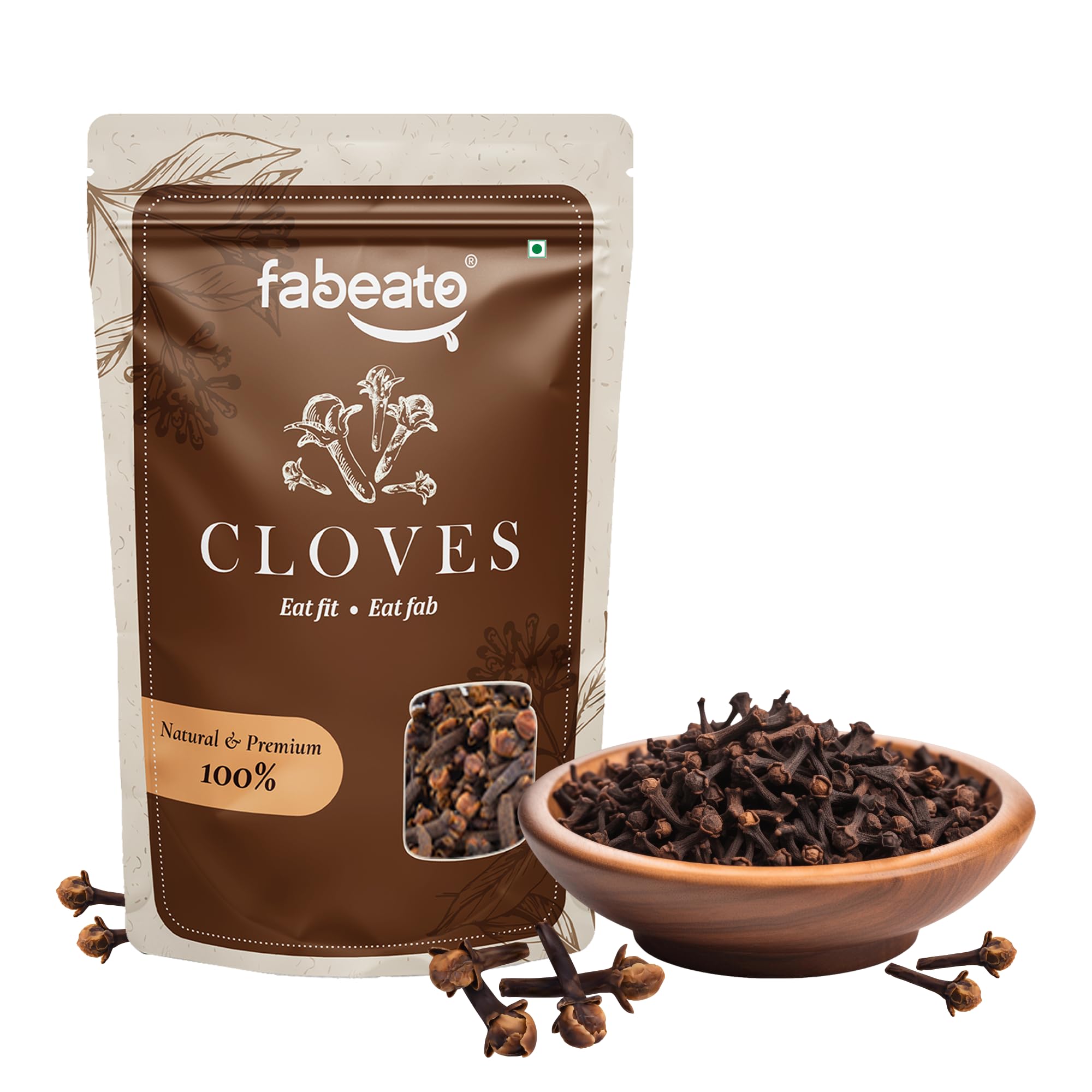 Fabeato Natural Premium Whole Cloves (Laung) For Indian Cooking