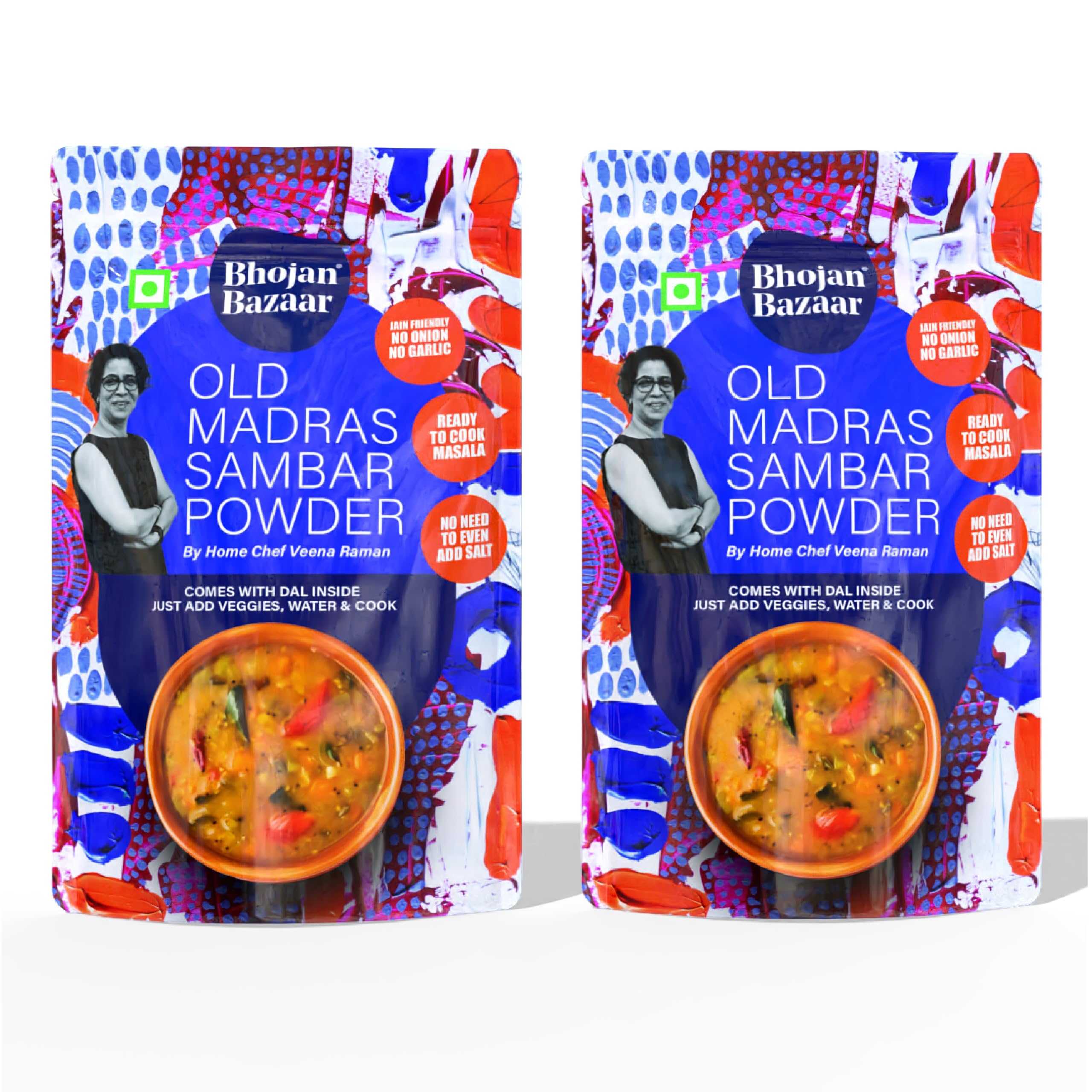 Bhojan Bazaar Old Madras Sambar Powder - Pack of 2, 70 g Each