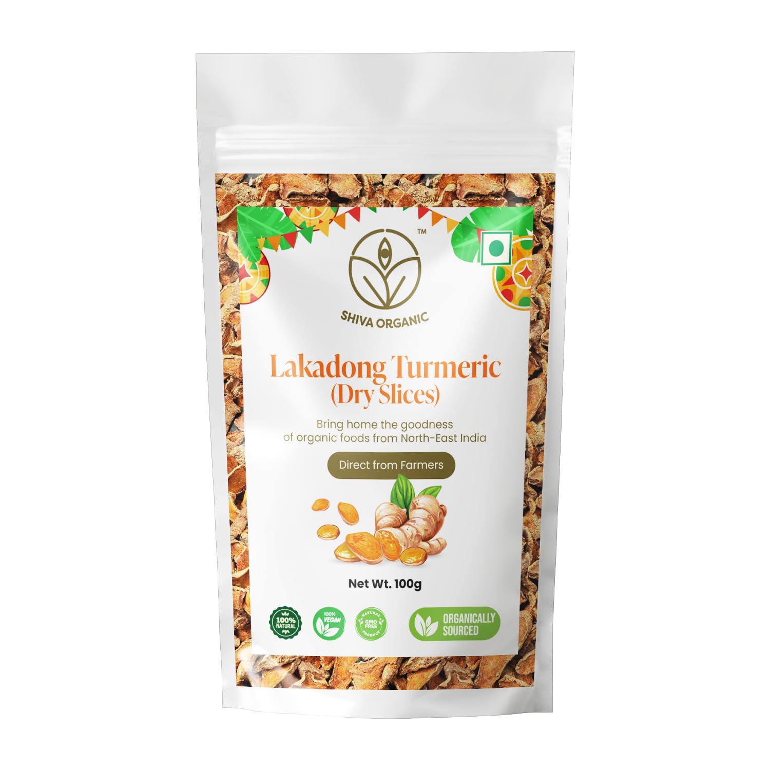 Shiva Organic Dry Lakadong Turmeric Slices