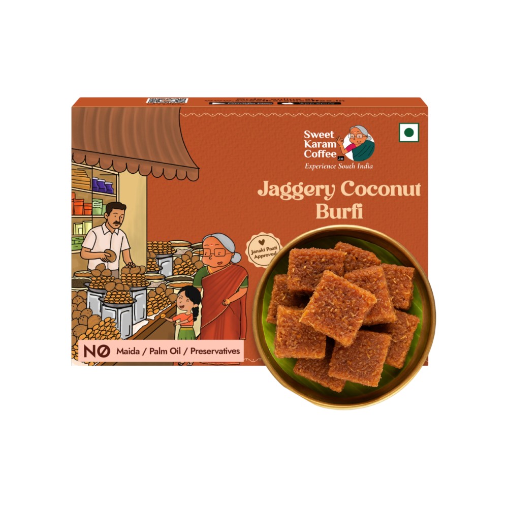 Jaggery Coconut Burfi by Sweet Karam Coffee