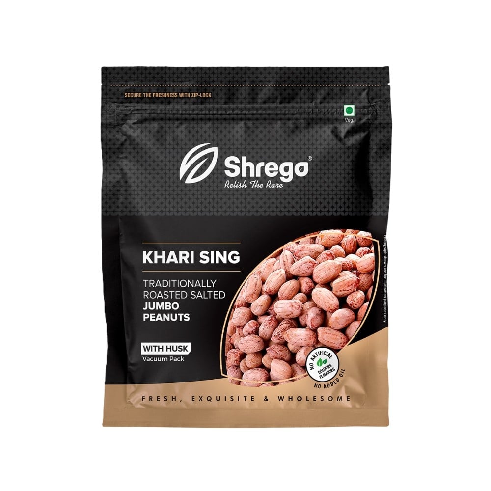 Shrego Khari Sing Traditionally Roasted Jumbo Salted Peanuts with Husk