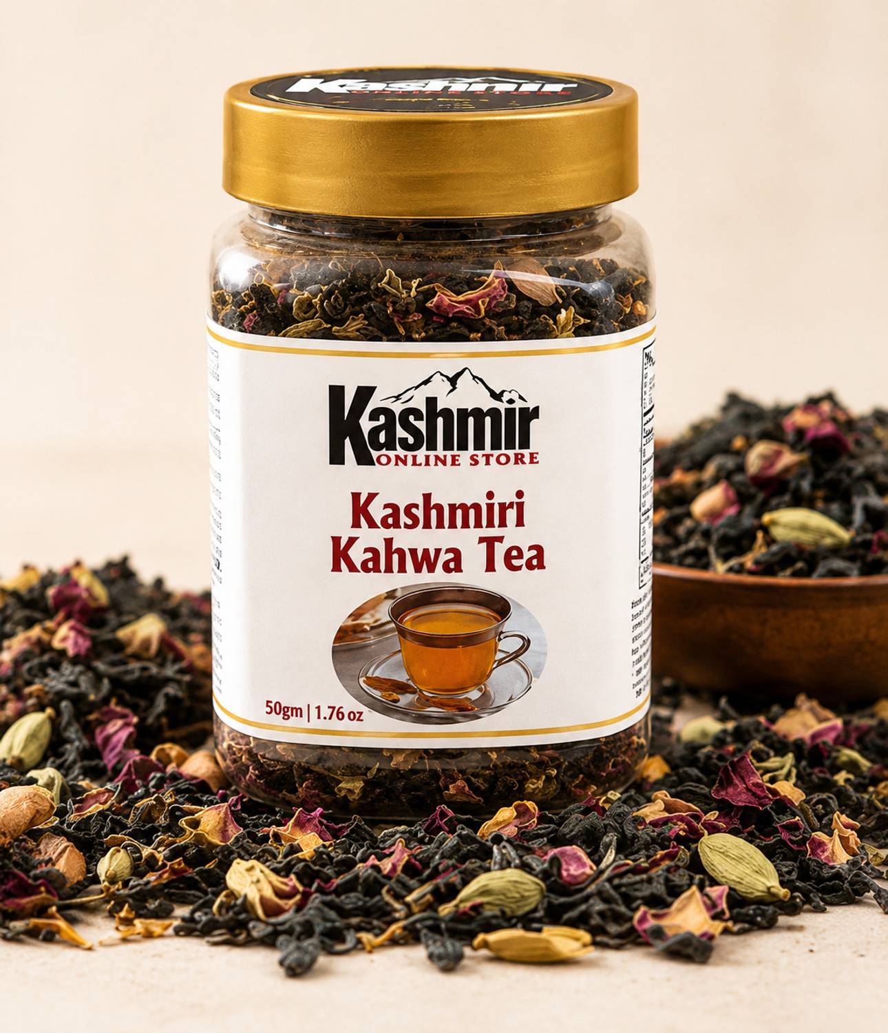 kashmir online store Kashmiri Kahwa Tea|Authentic, Fragrant, and Refreshing Tea |Spices & Rose Petals Cardamom